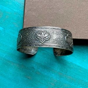 Extremely Rare 1940’s Girl Scouts Silver Cuff Bracelet